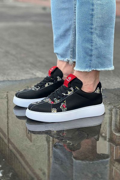 RUBY BOUTİQUE Black Skull Men's Casual Shoes