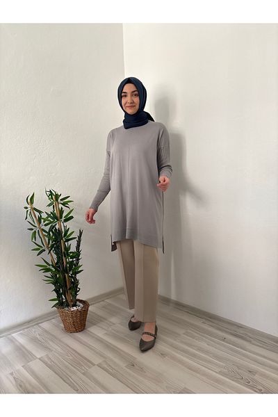 Marjita Basic Mercerized Cold Thread Hijab Tunic - Gray