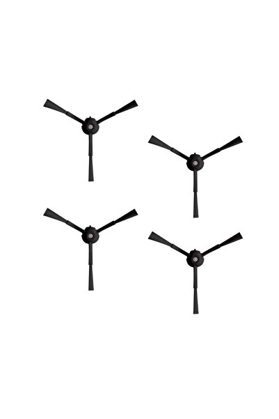 ROPALDE Set de 4 perii laterale negre compatibile cu aspiratorul robot Roborock S8, S8+ (Plus), S8 Pro Ultra - Set de piese de schimb