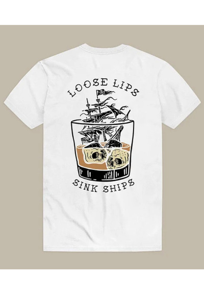 Wish BF Tricou imprimat LOOSE LIPS SINK SHIPS