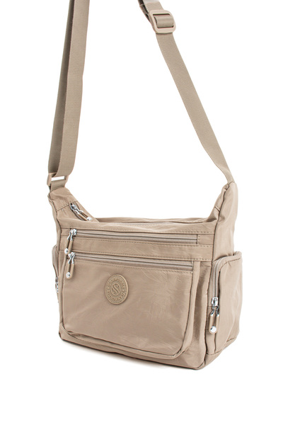 Sanmorris Women's Water Resistant Parachute Fabric Multi-compartment Adjustable Cross Strap Shoulder Bag