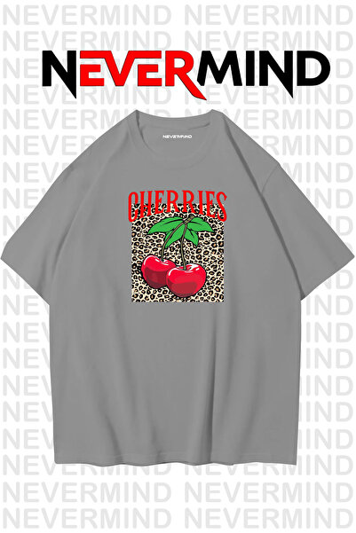 NEVERMIND Unisex Cireșe cu imprimeu supradimensionat tricou