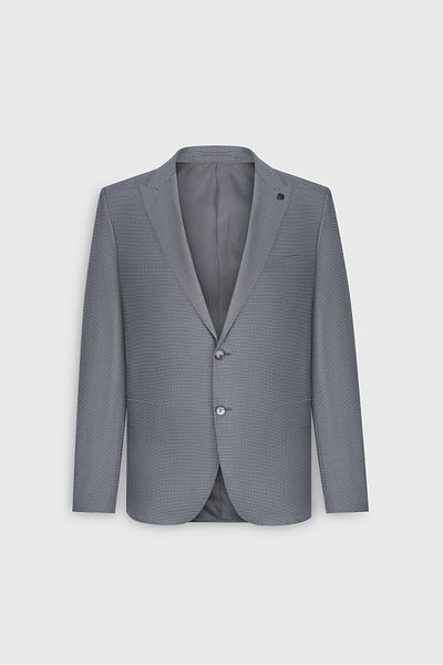 ALTINYILDIZ CLASSICS Men's Gray Slim Fit Slim Fit Swallow Collar Dobby Suit