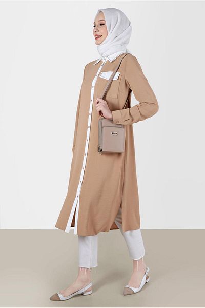 Alvina BOYDAN BUTTONED TWO COLOR TUNIC 41727