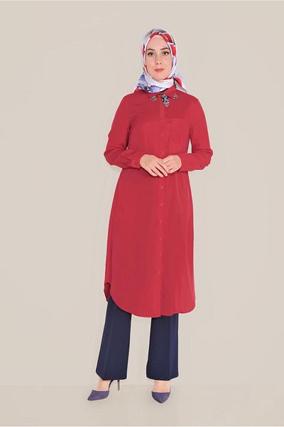 Alvina Buttoned and Pocket Detailed Tunic 4397