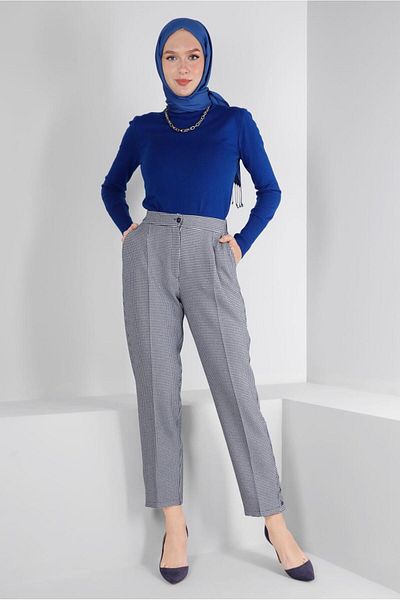 Alvina 70437 Model Classic Houndstooth Model Pantaloni