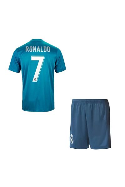 FAMİLYSTAN Ronaldo Realmadri'D Turquoise Ronaldo 2018 Season Football Παιδική φανέλα 2 τεμαχίων