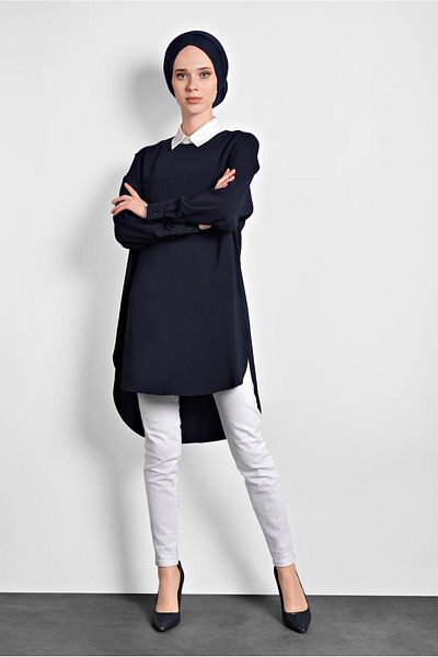 Alvina 40168 Model Asymmetrical Cut Tunic