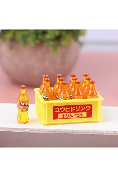 Choice Orange 1Set 1:12 Dollhouse Miniature Drinks Soda Drink Bottle with Storage Box Model Doll House Livi