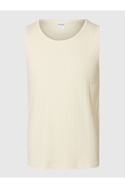 Selected Homme Tanktop Geripptes Baumwoll