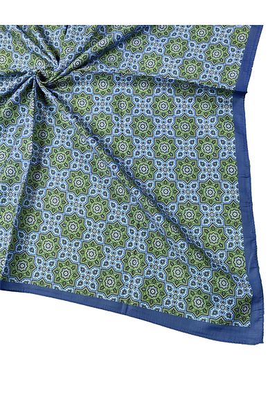 mim eşarp Eșarfă moale din bumbac marmorat cu model etnic – 90x90 cm