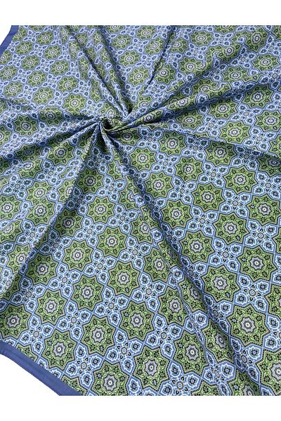 mim eşarp Eșarfă moale din bumbac marmorat cu model etnic – 90x90 cm