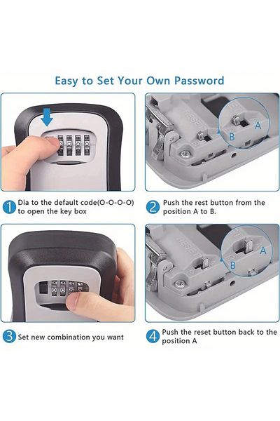 Generic Small Wall Mounted Storage Box with Secret Numbers,for Keys&Personal Supplies,Garage Home Office