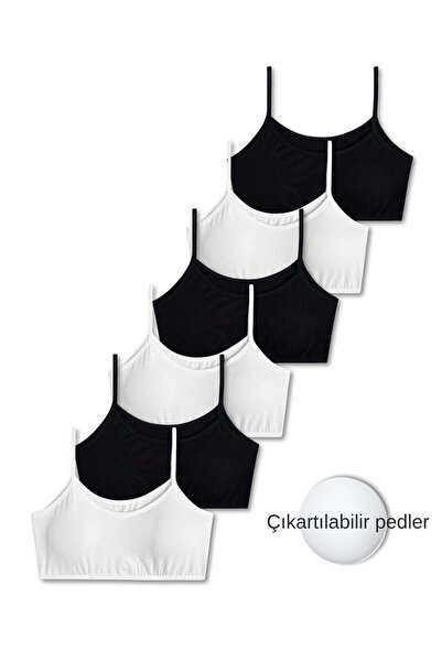 GizaKids Girl's Lycra Combed Cotton Thin Strap Padded Training Set 95% Cotton