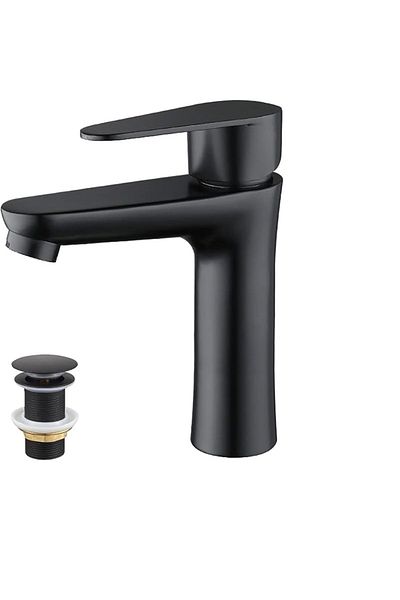 Vigo Black Italian washbasin mixer with lever