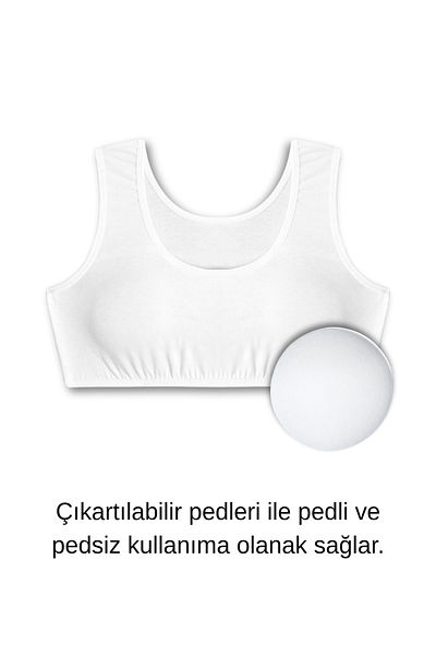 GizaKids Set de 4 sutien de antrenament pentru fete din bumbac pieptănat cu bretele groase