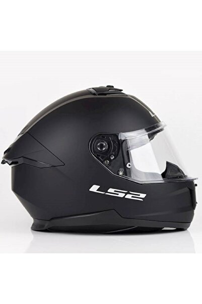 LS2 Stream 2 Mat Siyah Kapalı Motosiklet Kaskı Şeffaf Camlı