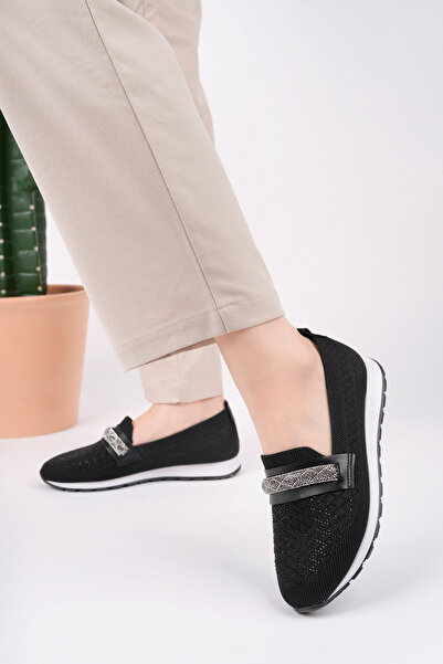 pasyone Black Stone Detailed Daily Sports Ballerinas