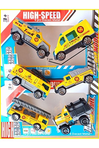 OYUNCAKSAHİLİ Metal 6 Adet Toma itfaiye Aracı Minibüs Kamyon Jip Müdahale Ara...