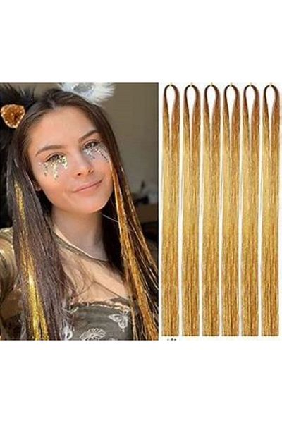AybarsStore Hair Tinsel Hair Glitter Gold Blonde
