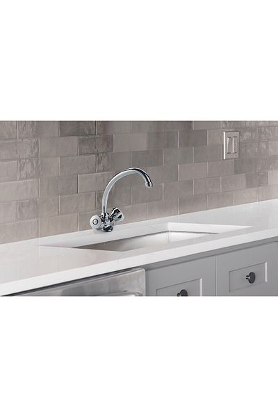 GS Rubinetterie GS Mercury Bath Basin Faucet 1 Hole Basin Mixer / 6C Dual Brass Chromed Handles / Chrome