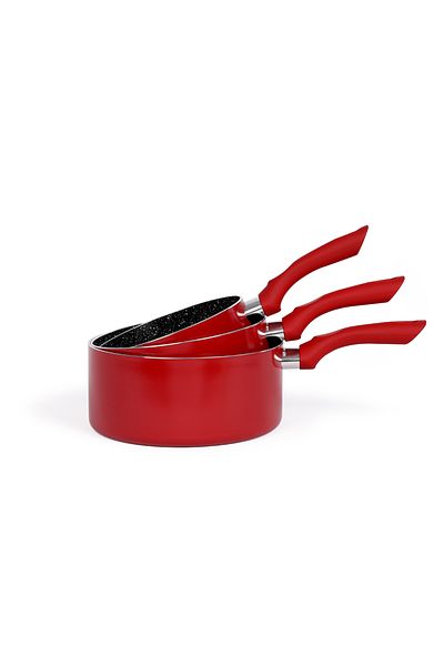 LİVOO Set of 3 saucepans MEN125RC, diameter 16, 18 and 20 cm