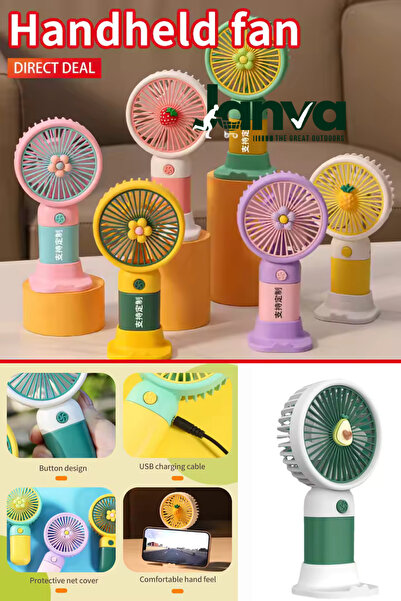 Janva Şarjlı Mini El Fanı ve Masa Fanı Soğutucu Pervane Taşınabilir Şarj Edilebilir Pratik Mini Vantilatör
