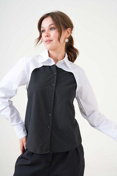 MAMAYAGA Cămașă pentru femei, 100% bumbac, cu design elegant, cu garnitură, mărime mare
