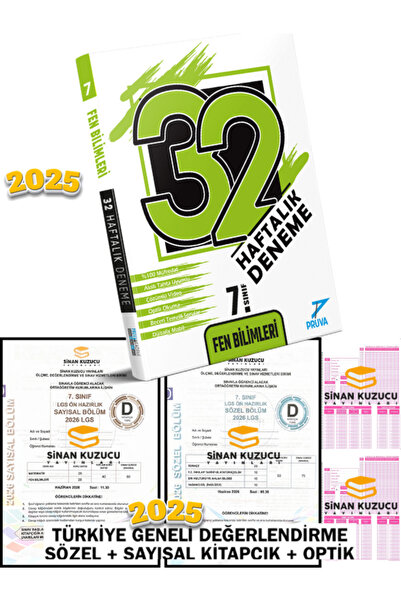 Pruva Akademi 7. SINIF FEN BİLGİSİ 32 HAFTALIK DENEME - Sinan Kuzucu Türkiye ...