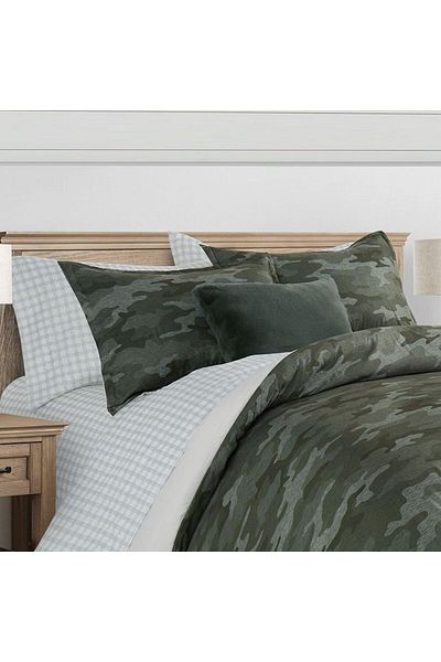 Orange Bed & Bath Green Camo | Single Duvet Set 8 Pieces