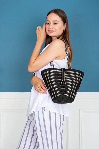 Hediyeninellitonu Geantă de Paie Design Midi, Geantă Elite Authentic Femei, Geantă lucrată manual, Geantă de iută