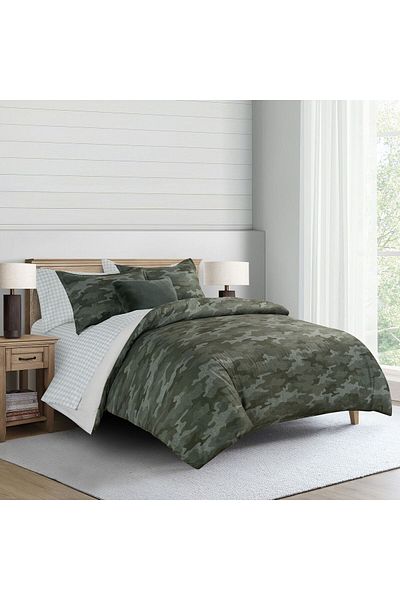 Orange Bed & Bath Green Camo | Single Duvet Set 8 Pieces