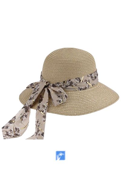 Kardelen Butik Denizli Short Brim Luxury Straw Hat for Women (57-58 cm) (Contraction Rope Available Inside) (Diameter: 33cm)