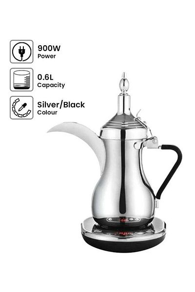 ALSAIF ELEC ALSAIF-ELEC Electric Arabic Coffee Pot 900W 0.6 L Silver/Black