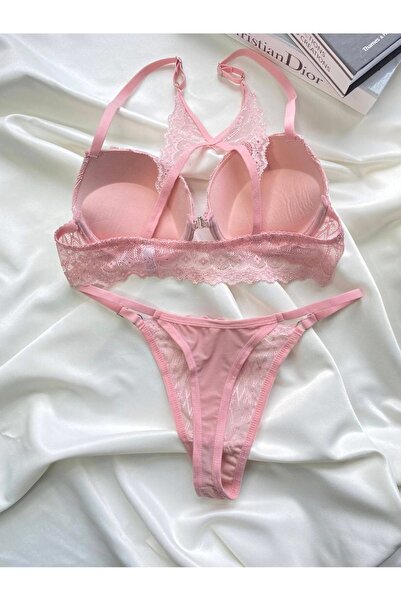 SATTENS Комплект сутиен с подплънки и детайл тип пеперуда отзад и щипка за закопчаване отпред