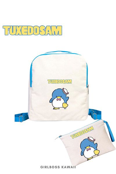 Girlboss Kawaii Set clutch de geantă Girlboss din 2 piese Badtz Maru Gudetama Hangyodon Tuxedosam Aggretsuko Rilakkuma