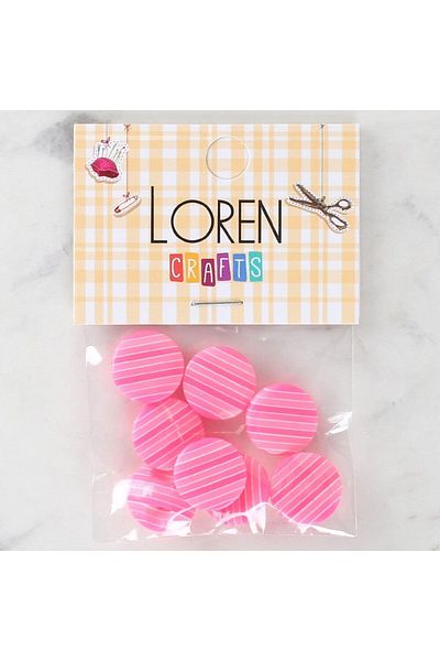 mk global Loren Crafts 8-Pack Patterned Buttons - 1095