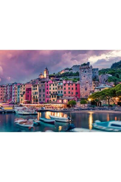 Zumzeria Panoramă de pânză Tablou a portului extrem de frumos din Cinque Terr...