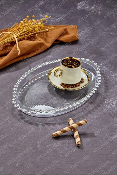 Online Kapında OVAL Boncuklu Mika Sunum Tepsisi, Kahve Sunum Tepsisi, Boncuk ...