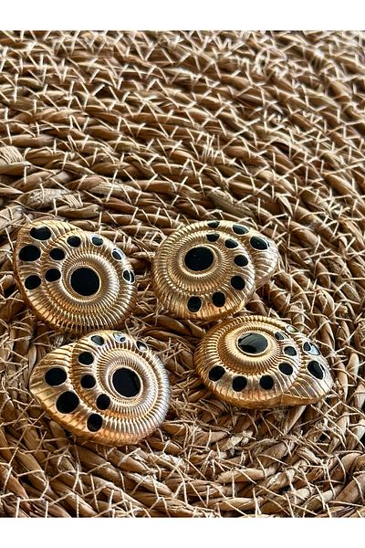 ODDA TASARIM ATÖLYESİ Marin Collectible Top Black Enamel Extra Large (3.5cm) Button Set