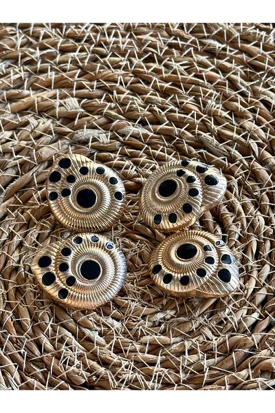 ODDA TASARIM ATÖLYESİ Marin Collectible Top Black Enamel Extra Large (3.5cm) Button Set