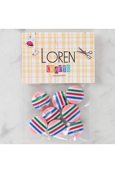 mk global Loren Crafts 8-Pack Patterned Buttons - 1103