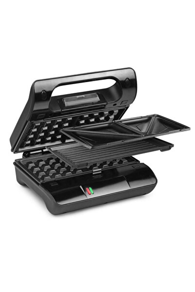 PRİNCESS 3-in-1 electric grill for preparing sandwiches, grills or waffles Princess Compact Pro 117002, 700W