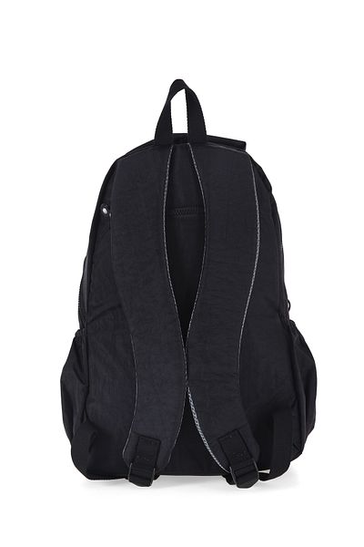 Bliss Original Crinkle Fabric Backpack Durable Modern Casual & School Trendy Bag with Keychain
