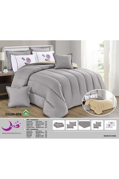 Moon Plain double-sided duvet set, 100% cotton, 230 x 250 cm