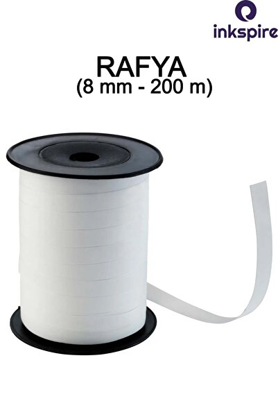 inkspire Λευκή ράφι 1 τεμάχιο 200 μέτρα πολύχρωμη επίπεδη κορδέλα 8 mm πλαστι...