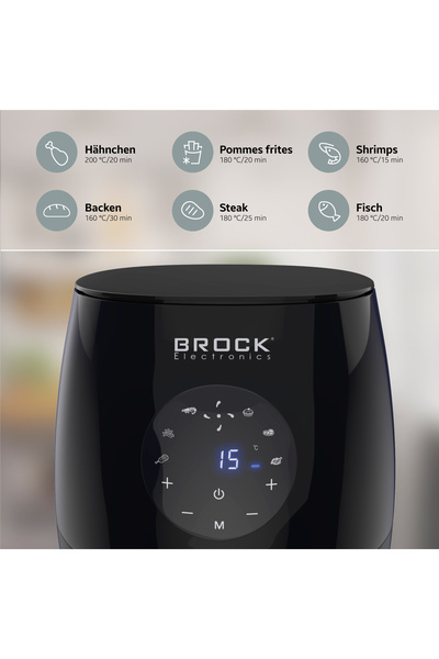 Generic Φριτέζα θερμού αέρα Brock Electronics AFD 3502 BK, 3,5 L, 1300 W