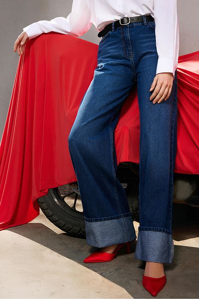 Touché Privé Wide Leg Denim Trousers