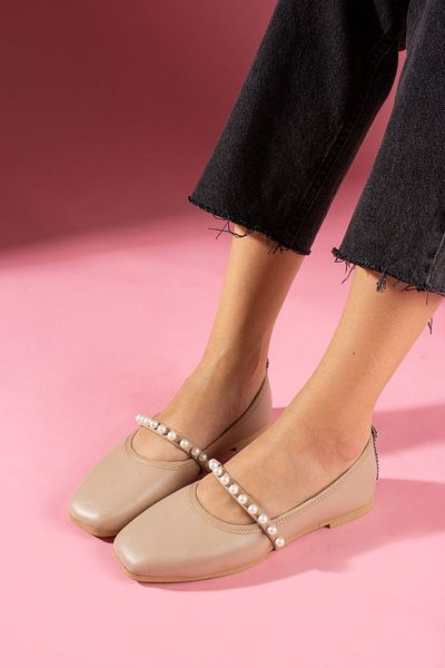 GÜLÇEM butik Üsküdar Pearl Ballerina Cream (Choose 1 No Small)
