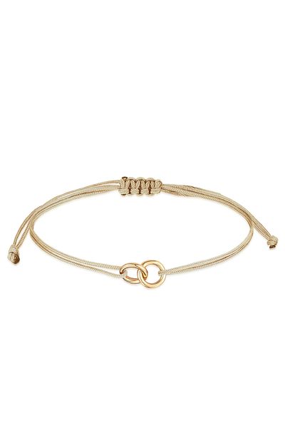 ELLI Damenarmband - Geo Minimal Nylon, Braun 925 Sterling Silber vergoldet